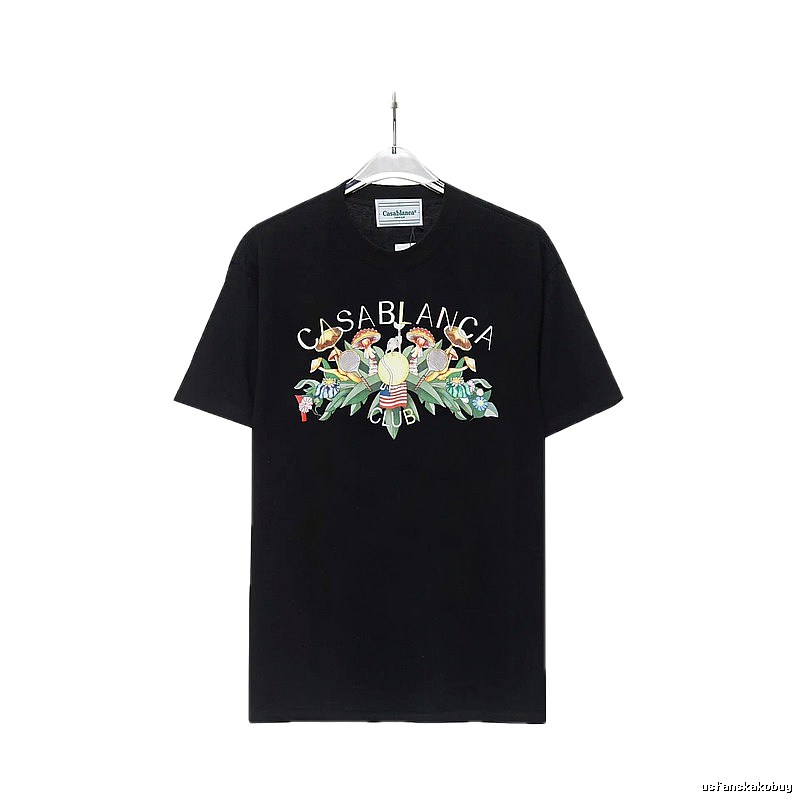 Casablanca - printed casual black T - shirt