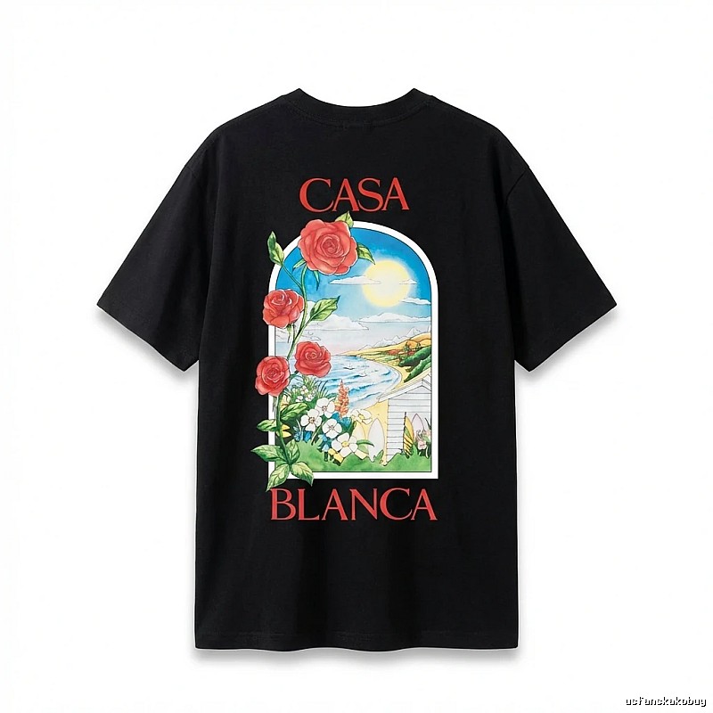 Casablanca - printed casual - style black T - shirt