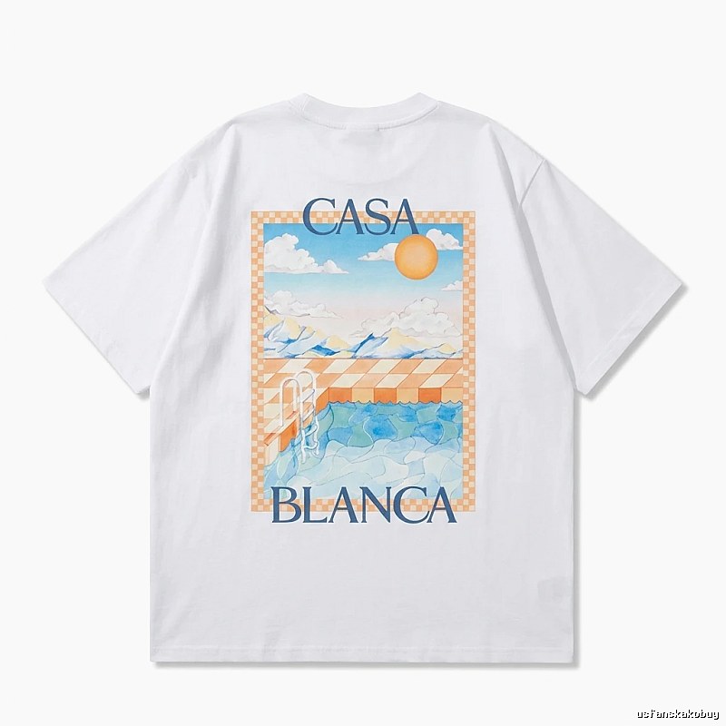 Casablanca printed casual white T-shirt