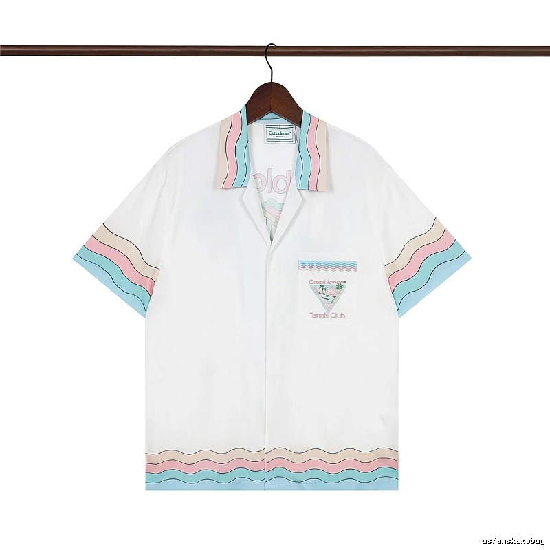 Casablanca stripe retro-style white shirt