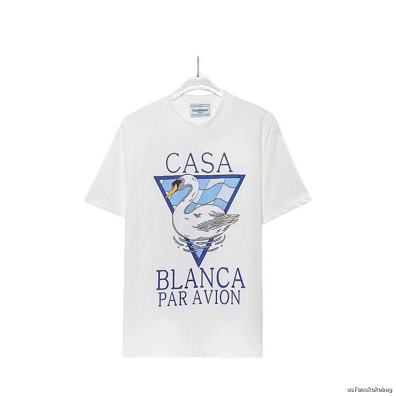 Casablanca Swan Print White T-shirt