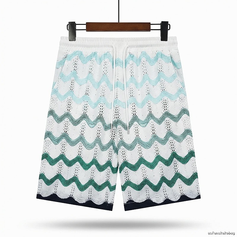Casablanca Wave-patterned Retro Shorts