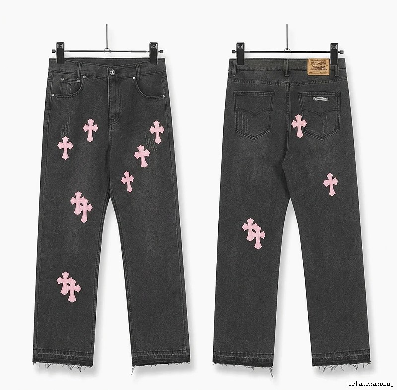 Chrome Hearts Cross Trendy and Cool Style Black Pants