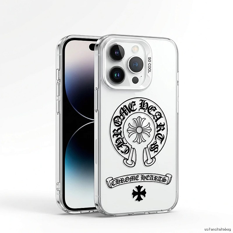 Chrome Hearts silver jewelry style transparent iPhone case