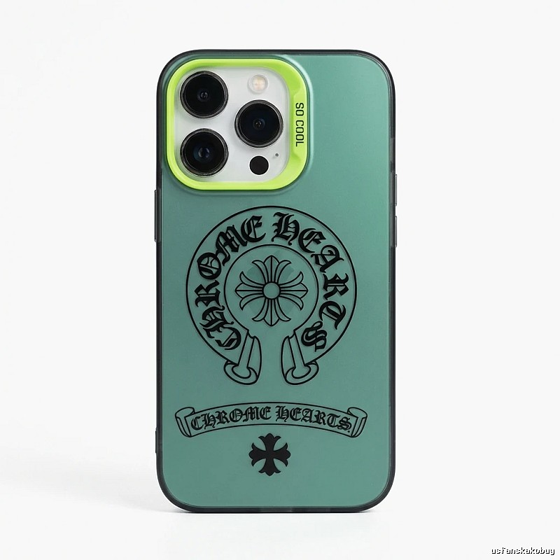 Chrome Hearts trendy and cool style light green iPhone case