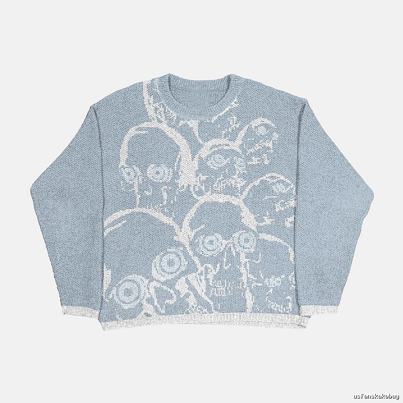 Classic Anime graphic sweater Black Knit Top with Travel-Friendly Style