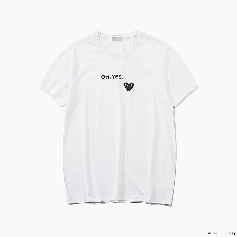 Comme des Garcons PLAY 2021-87 White Style 2187 Heart Logo T-Shirt Statement Graphic
