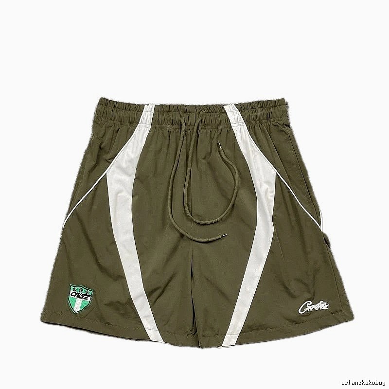 Corteiz Badge Street Style Military Green Casual Sports Shorts