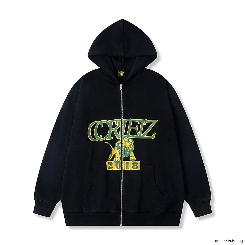 Corteiz Printed Trendy and Cool Black Sweatshirt