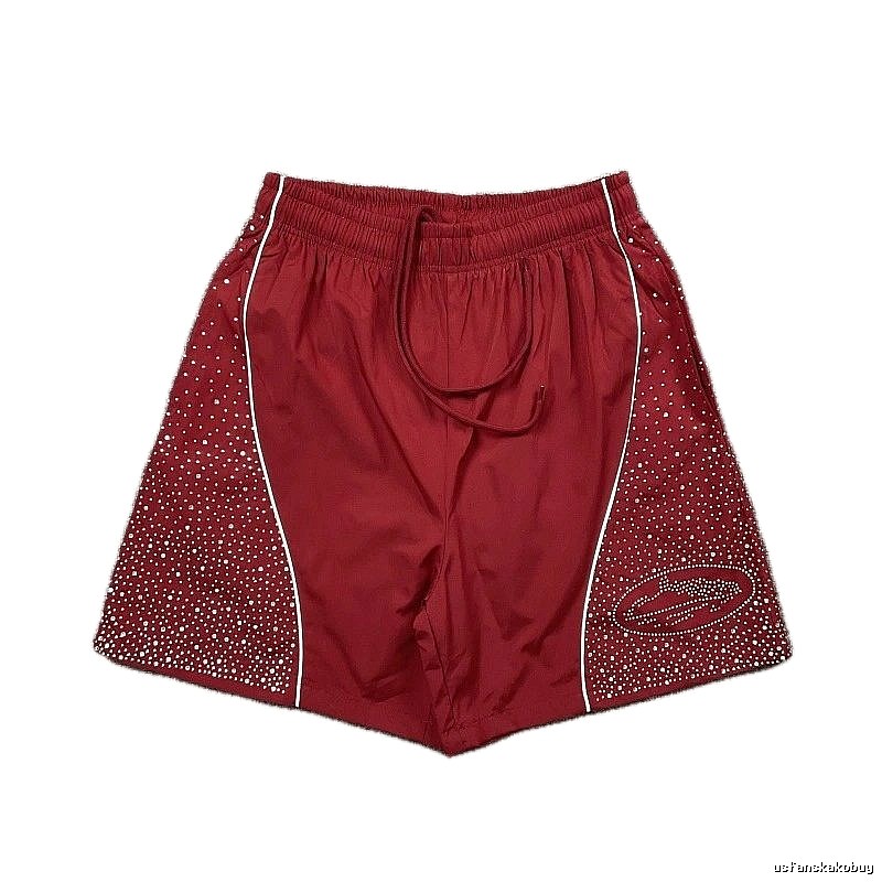 Corteiz Starry Street Style Burgundy Shorts