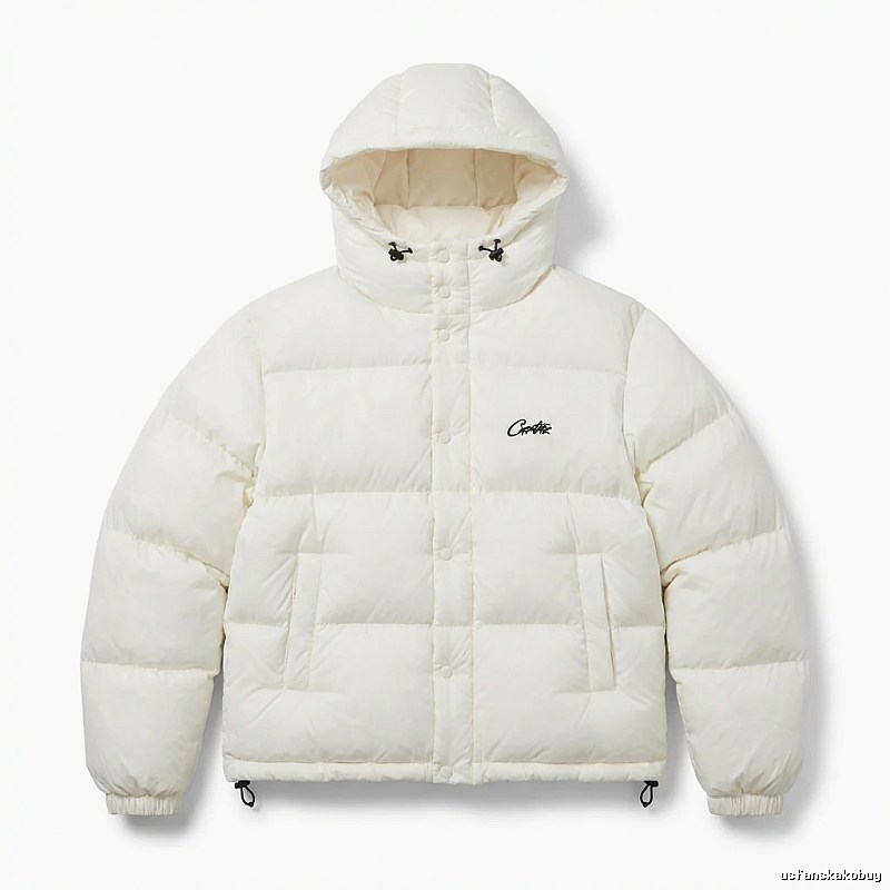 Corteiz trendy brand simple style white cotton-padded coat