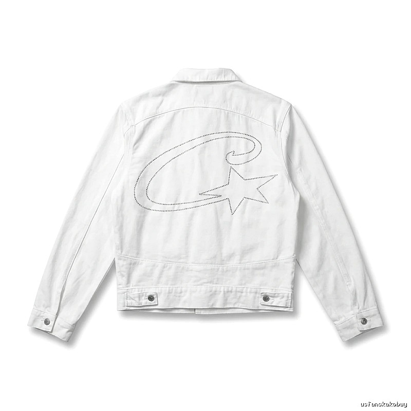Corteiz white denim jacket