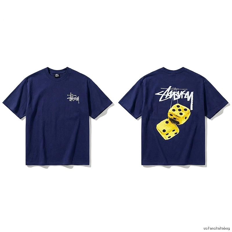 Deep blue T-shirt with Stussy dice print