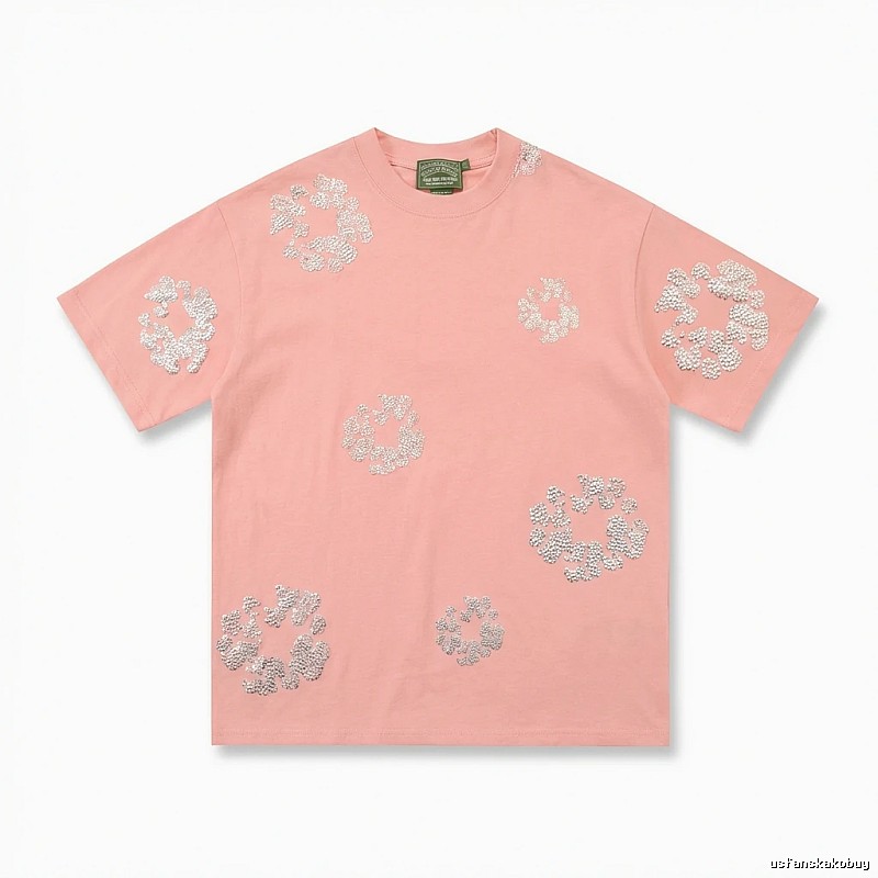 DENIM TEARS Pink Trendy Short-sleeve