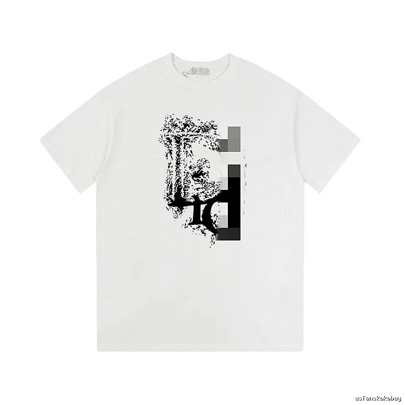 Dior Distressed Print Street Style White T-Shirt