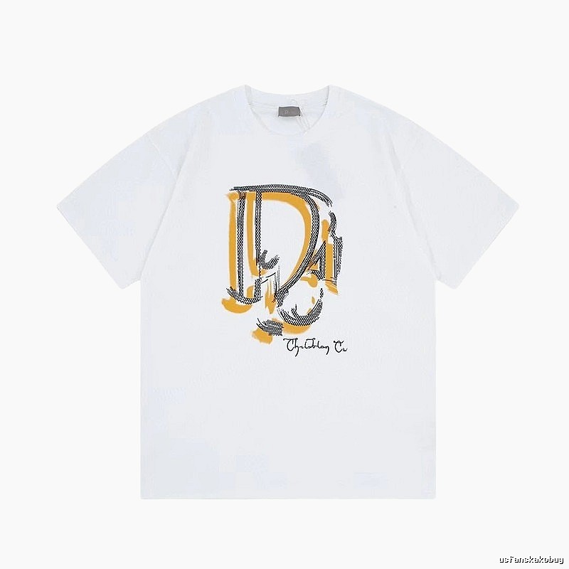Dior Graffiti Print Casual Style White Short-sleeve T-shirt