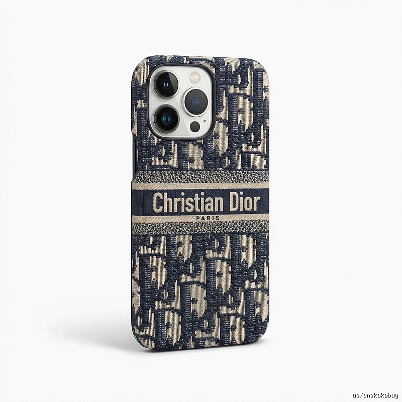 Dior Monogram Dark Blue Phone Case