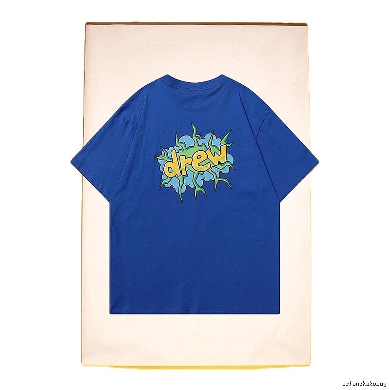 DREW Explosion Print Street Style Blue T-Shirt