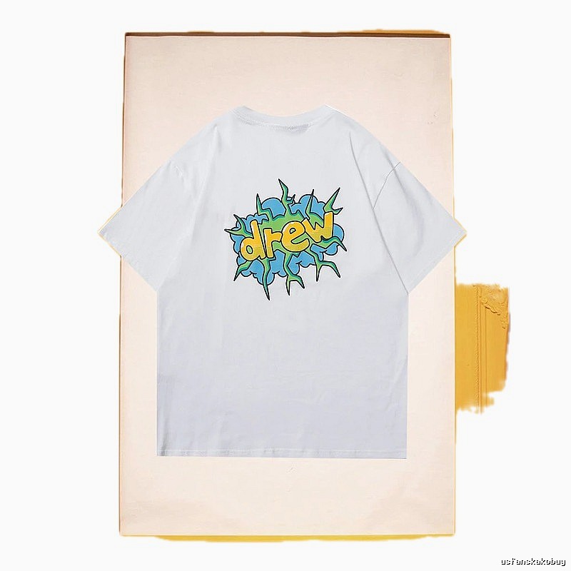 DREW Explosion Print Street Style White T-Shirt