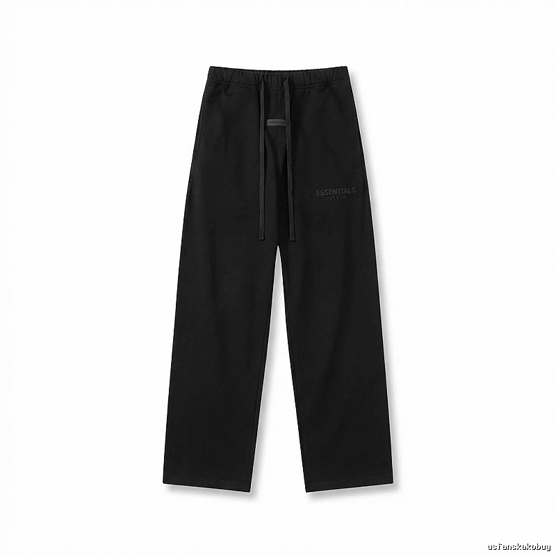 ESSENTIALS minimalist style black long trousers