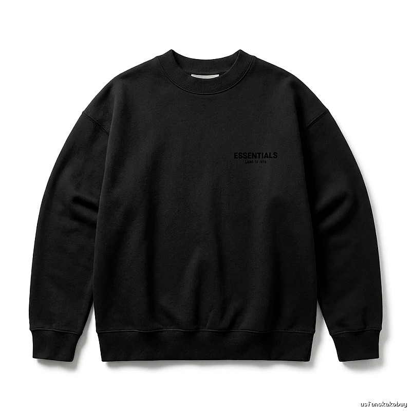 ESSENTIALS minimalist style black sweatshirt