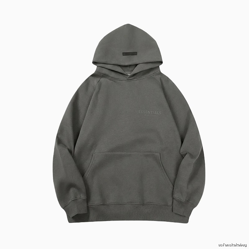 ESSENTIALS minimalist style grey hoodie