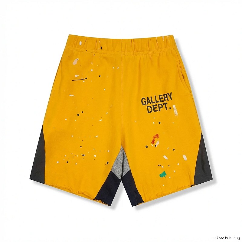 Gallery Dept splashed ink style yellow shorts