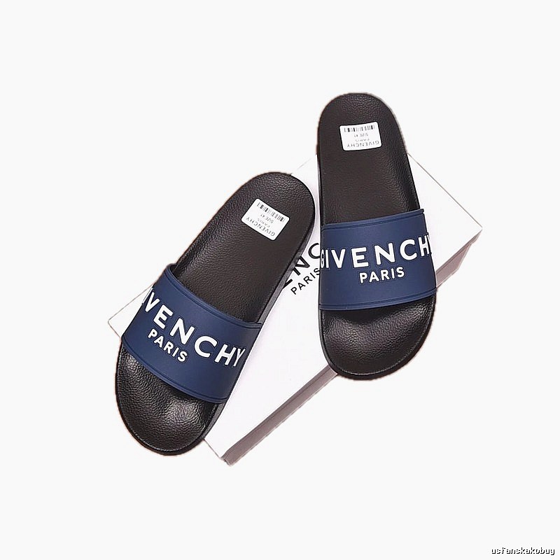 Givenchy Casual Letter Print Navy Blue Slides
