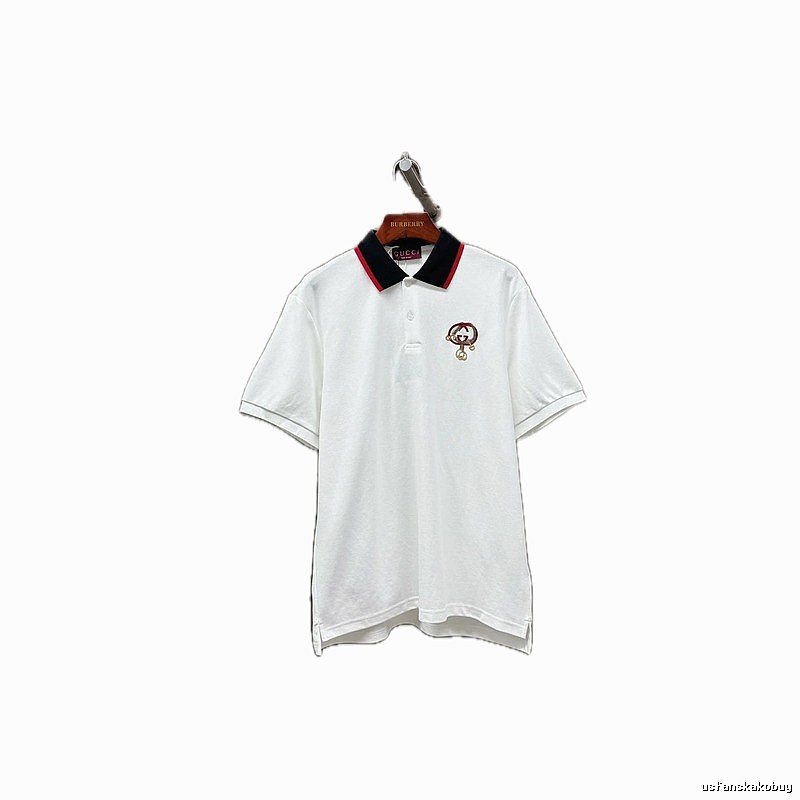 Gucci classic fashion white polo shirt