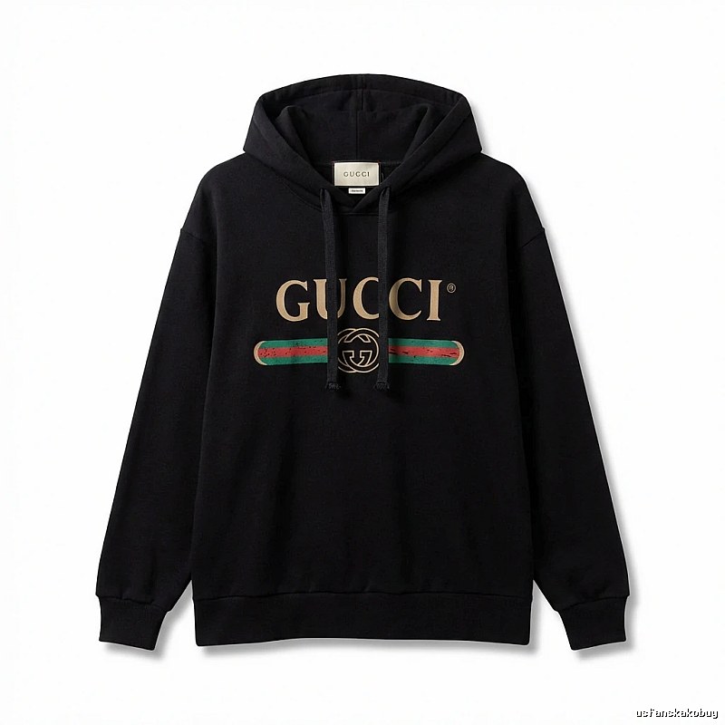 Gucci letter print style black hoodie