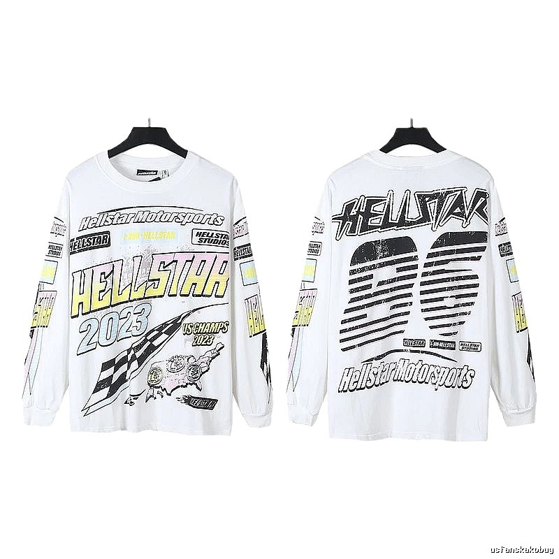 Hellstar Racing Style White Sweatshirt