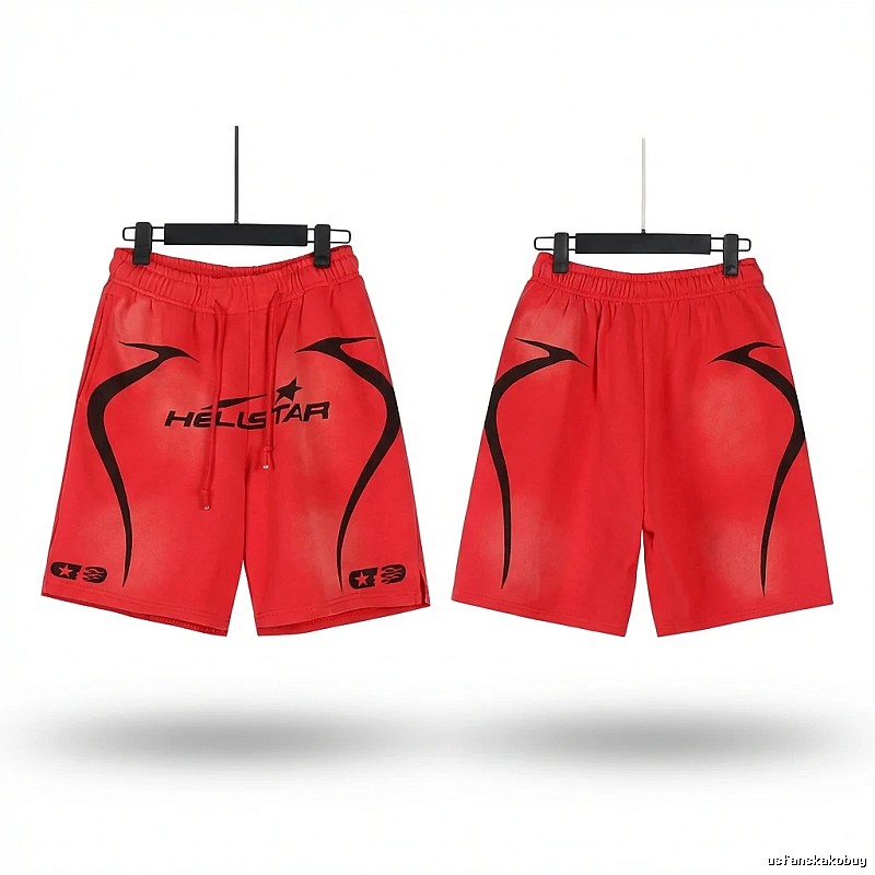 Hellstar trendy and cool style red shorts