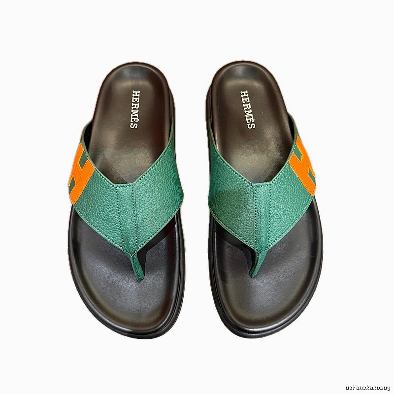 Hermès H Series Casual Style Green Flip-flops