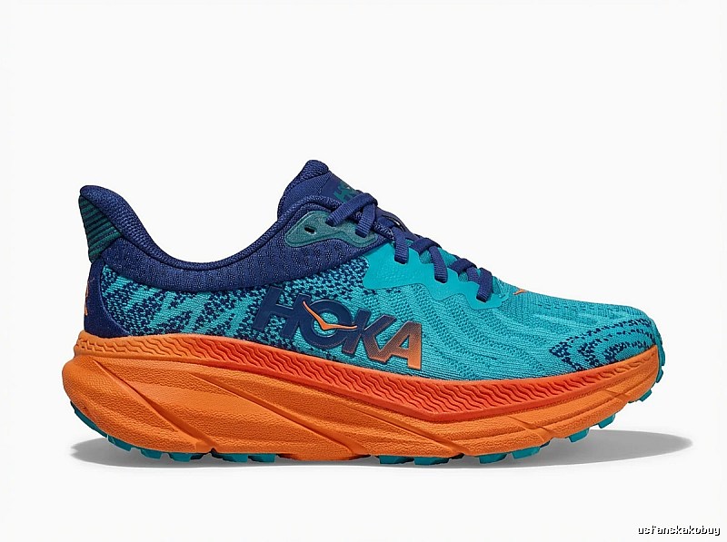 HOKA trendy brand blue and orange sports shoes