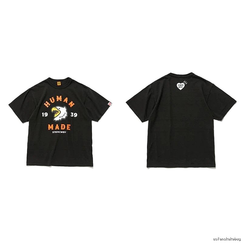 Human Made Easy Match Heart logo T-shirt Black Green Human for Leisure Wear