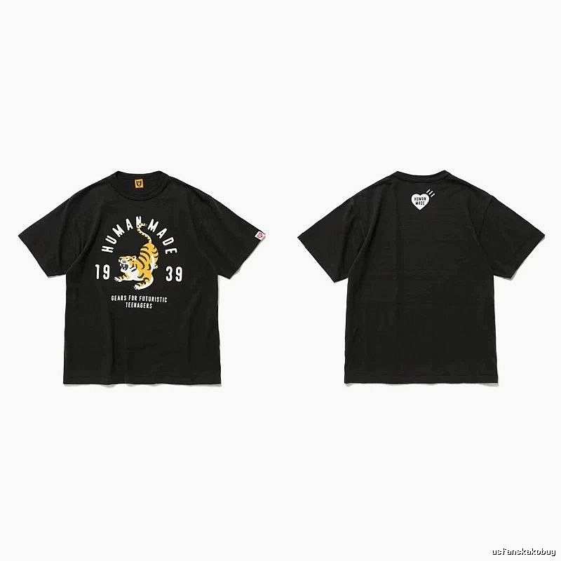 Human Made Resort Heart logo T-shirt Black Green Human with Premium Look