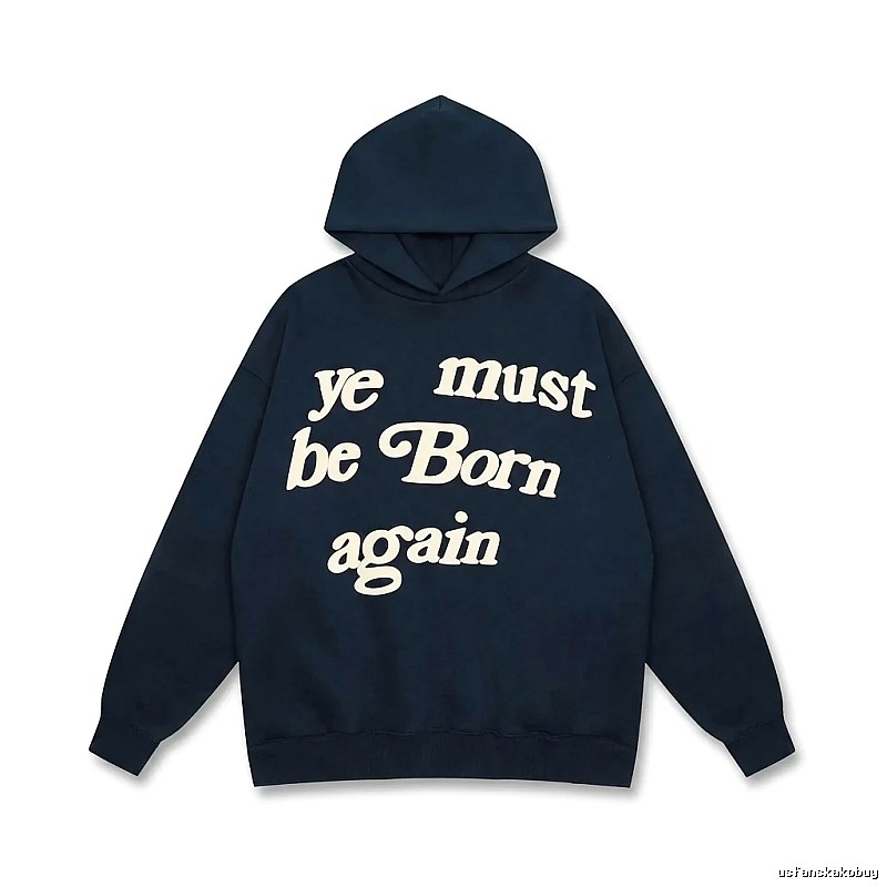Kanye retro-style navy blue sweatshirt