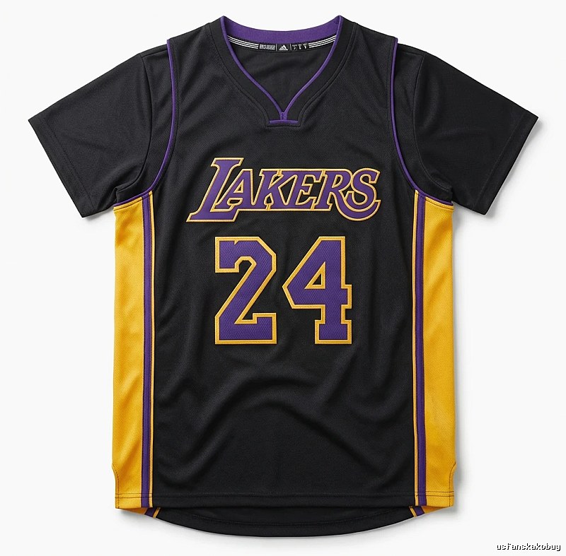 Kobe Lakers No. 24 black and yellow jersey