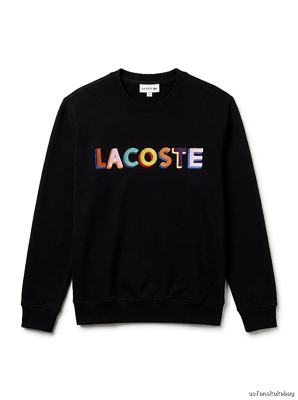 Lacoste Colorful Letter Style Black Sweatshirt