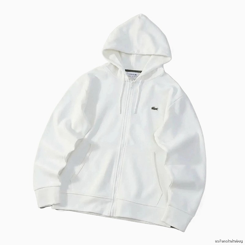 Lacoste simple-style white hoodie