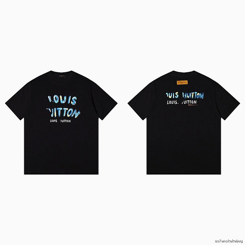 Louis Vuitton Graffiti Trendy Cool Style Black T-shirt