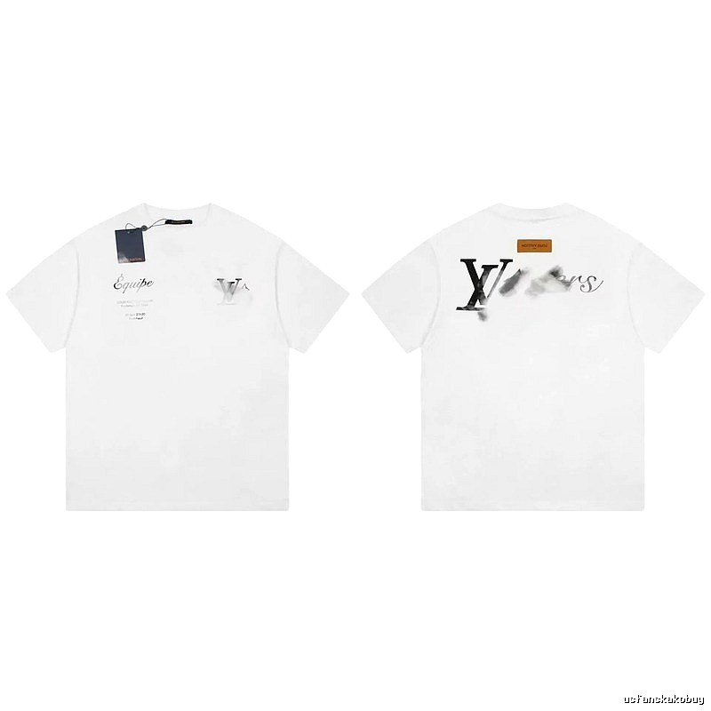 Louis Vuitton Trendy Tie-dyed White Short-sleeve T-shirt