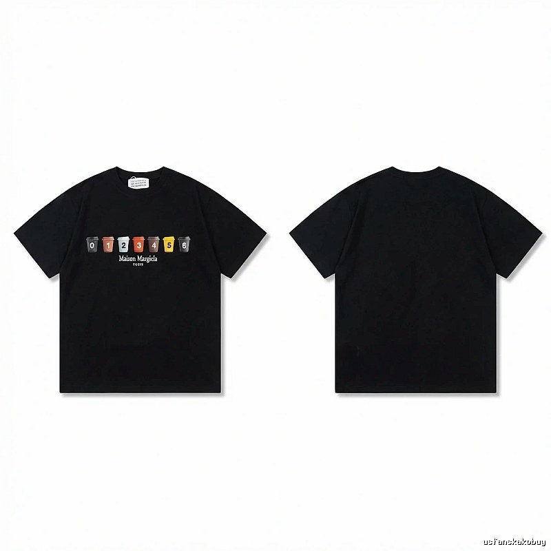 Maison Margiela digital print style black T-shirt