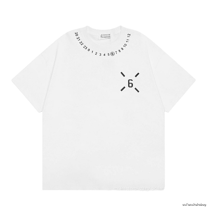Maison Margiela MM6 streetwear brand casual white short-sleeve T-shirt