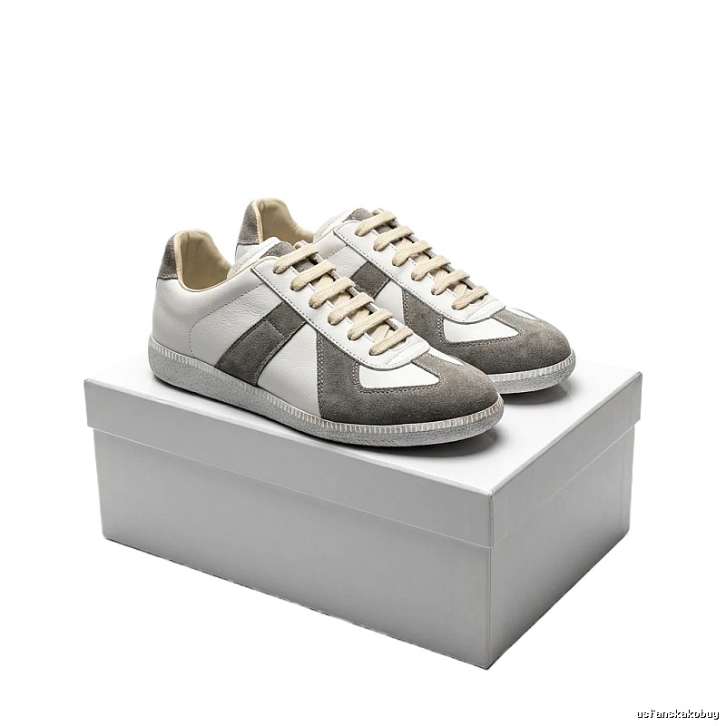 Maison Margiela retro-style gray and white sneakers