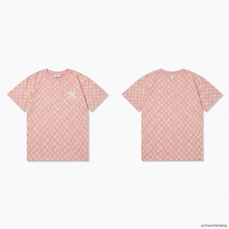 MLB full - print style pink T - shirt