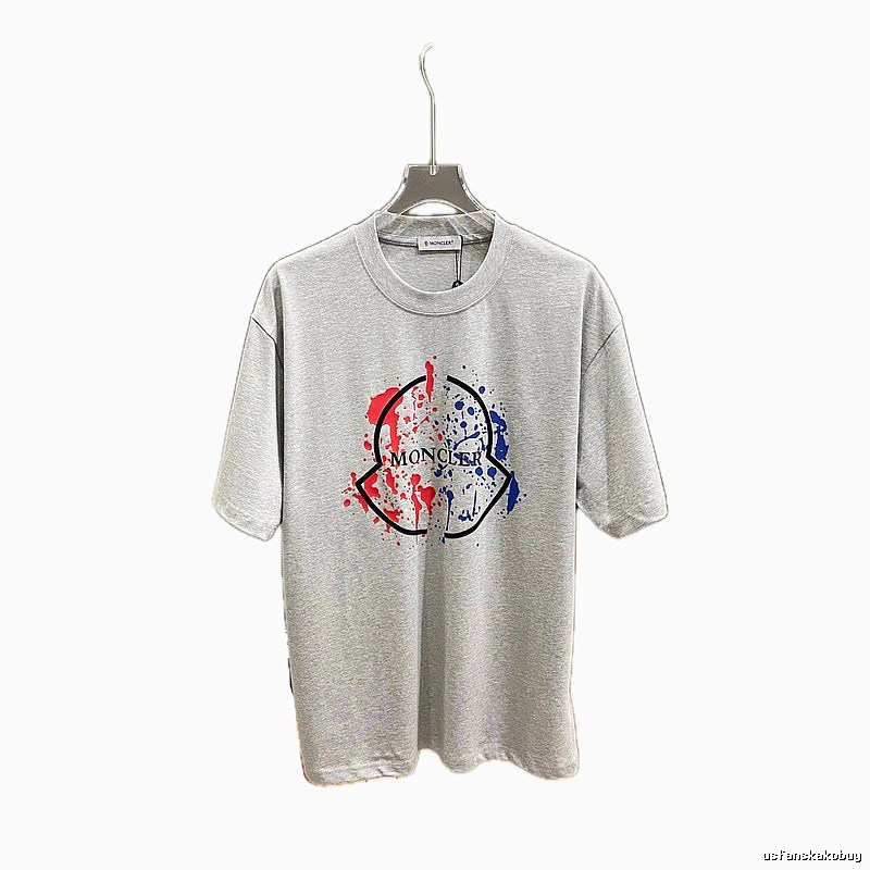 Moncler graffiti-style grey T-shirt