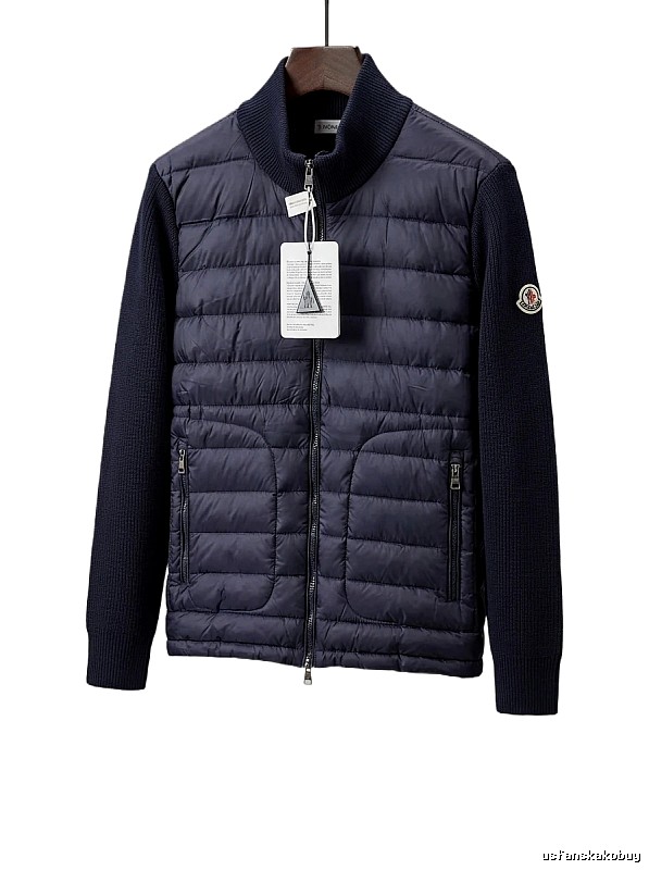Moncler knitted spliced down jacket
