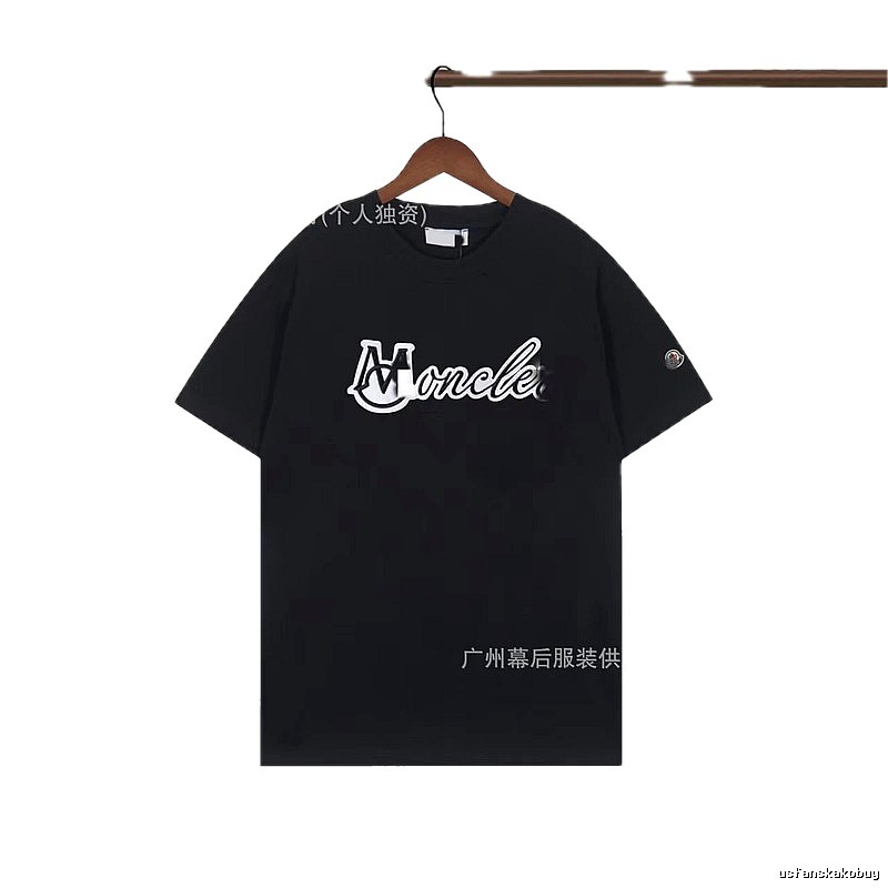 Moncler Printed Collection Streetwear Style Black T-Shirt