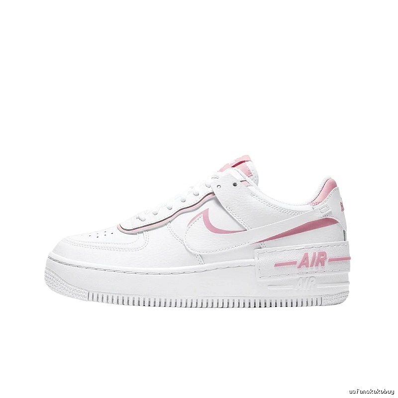 Nike Air Force 1 white and pink sports shoes